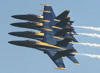 The Blues flying the FA-18 Hornet