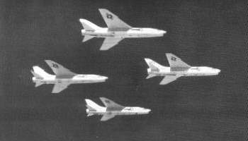 F-8 Crusaders of VF-11 in diamond formation